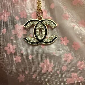 Chanel Gold and Black Rhinestone Zipper Pull